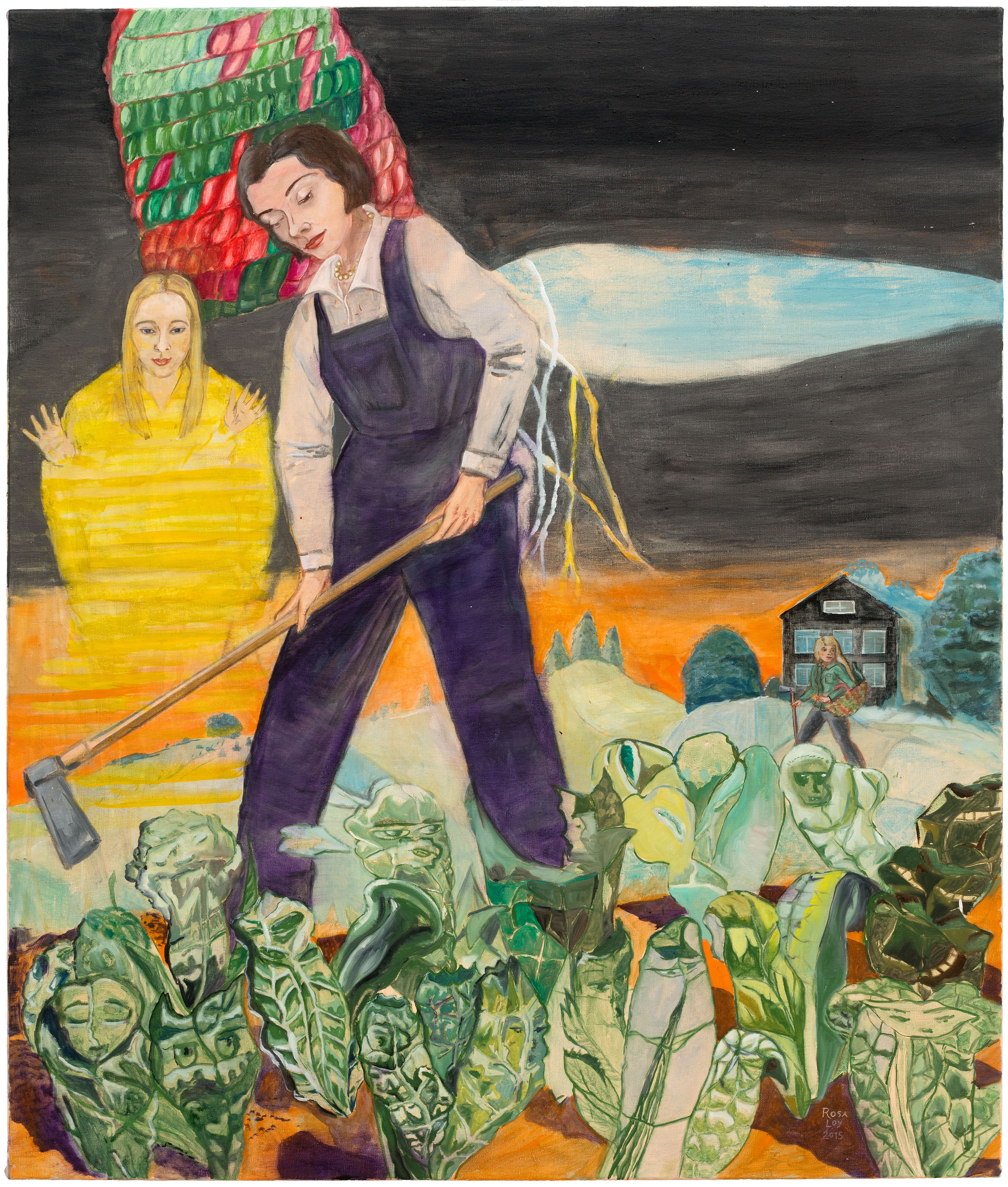 Rosa Loy
Bienenweide, 2015 
Kasein auf Leinwand
130 × 110 cm
Privatsammlung
© VG Bild-Kunst, Bonn 2025
Foto: Uwe Walter, Berlin
Courtesy Künstlerin & Galerie Kleindienst, Leipzig