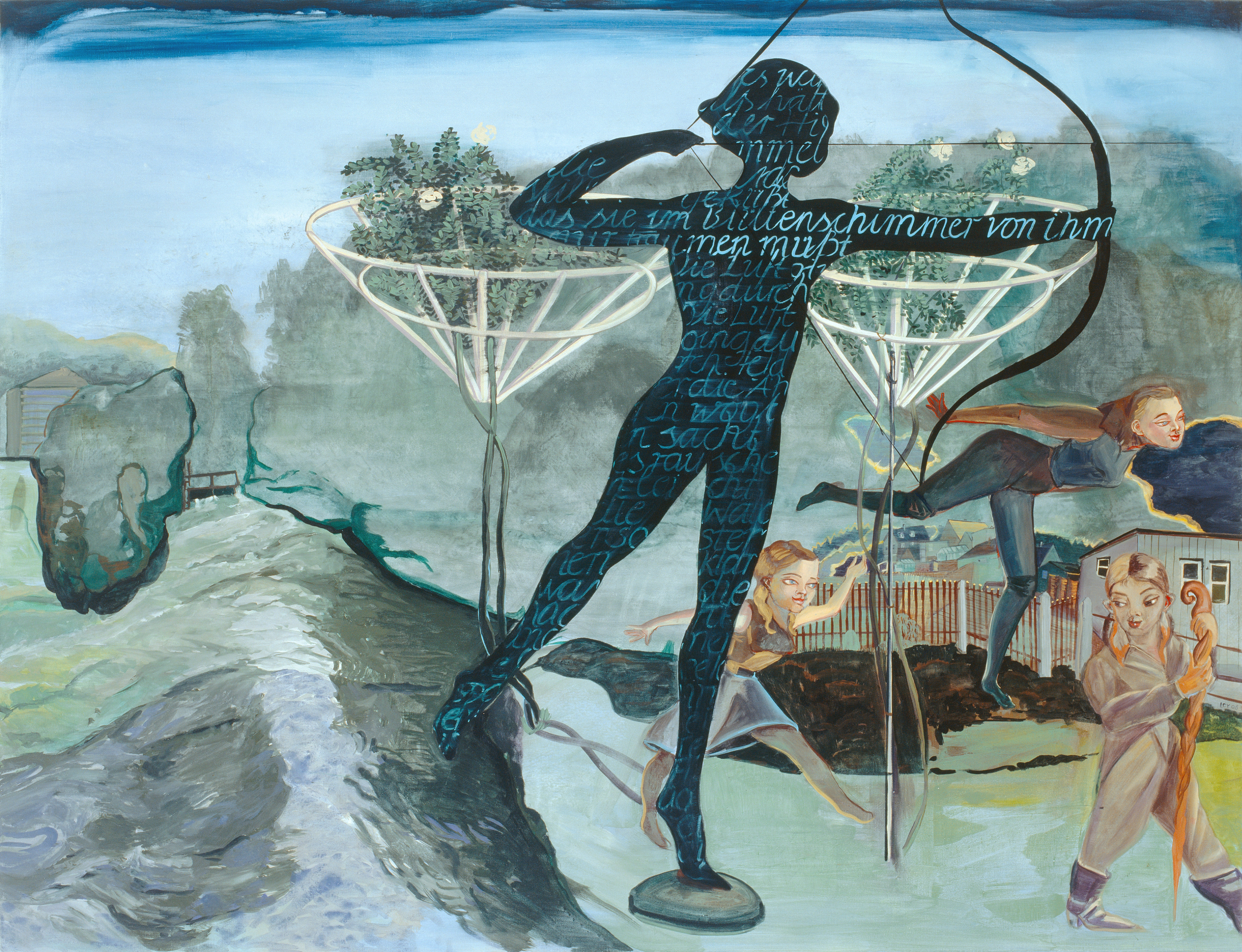 Rosa Loy
Mondnacht, 2008 
Kasein auf Leinwand
130 × 170 
Museum der bildenden Künste Leipzig, 
2010 Schenkung der Künstlerin
© VG Bild-Kunst, Bonn 2025
Foto: Uwe Walter, Berlin
Courtesy Künstlerin & Galerie Kleindienst, Leipzig