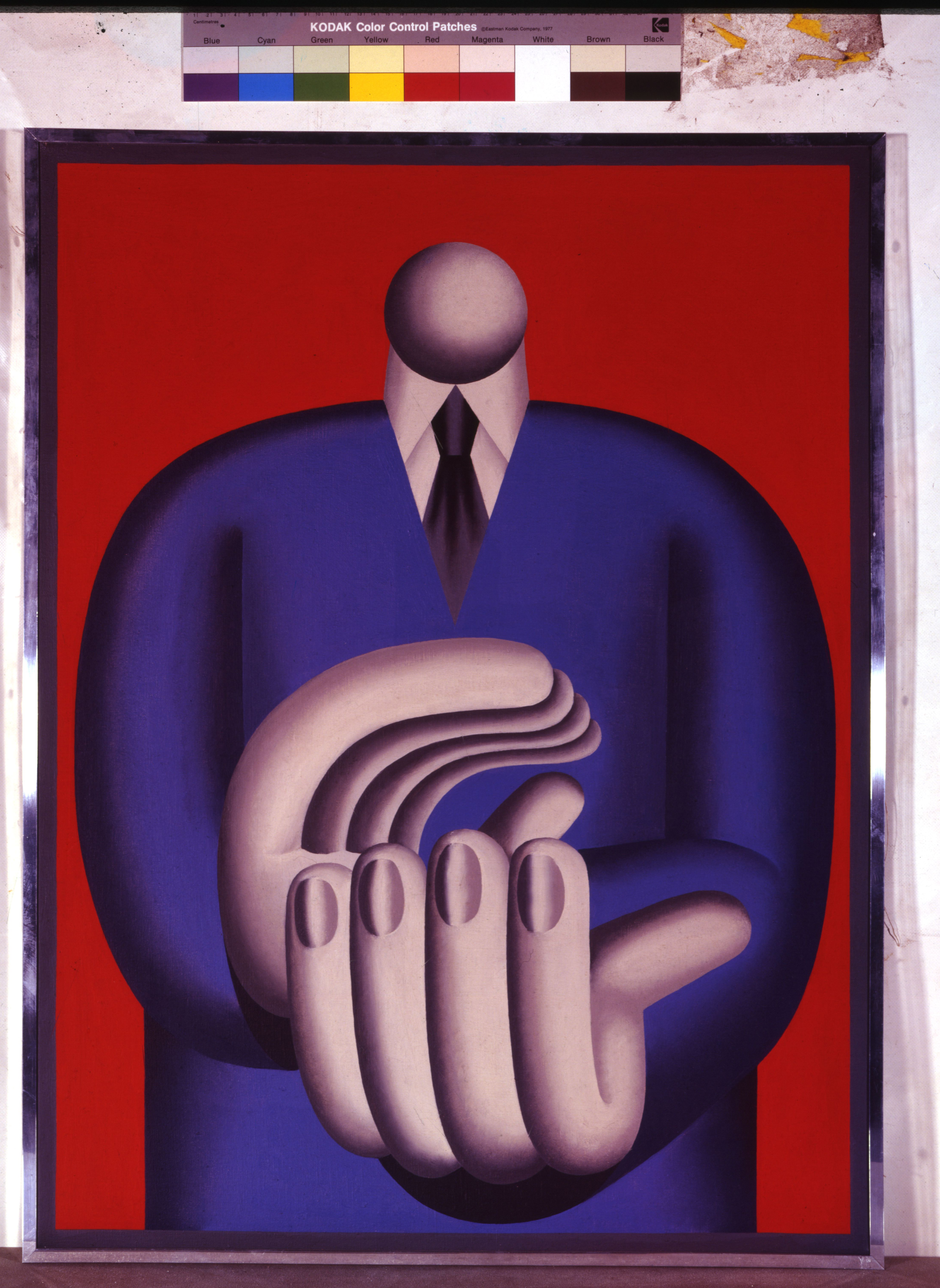 Hans Ticha: Klatscher (1), 1982, Öl auf Leinwand, 80 x 60 cm, Deutsches Historisches Museum, © Hans Ticha, VG Bild-Kunst, Bonn 2025