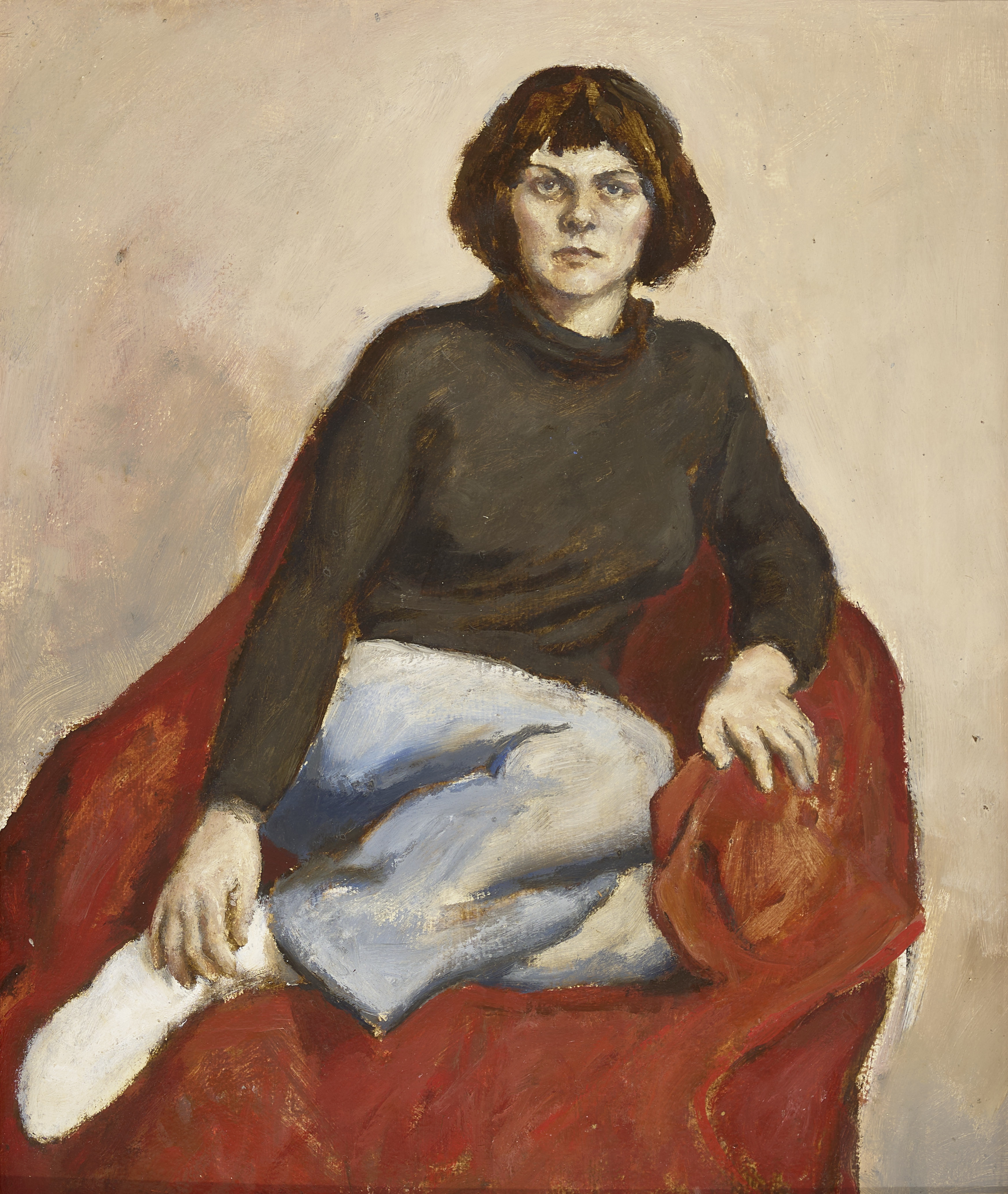 Jørgen Buch
Porträt Evelyn Mittmann, 1976,
Öl auf Hartfaser
40 × 30 cm
Privatsammlung, Kopenhagen
Foto: Thomas Häntzschel / fotoagentur nordlicht