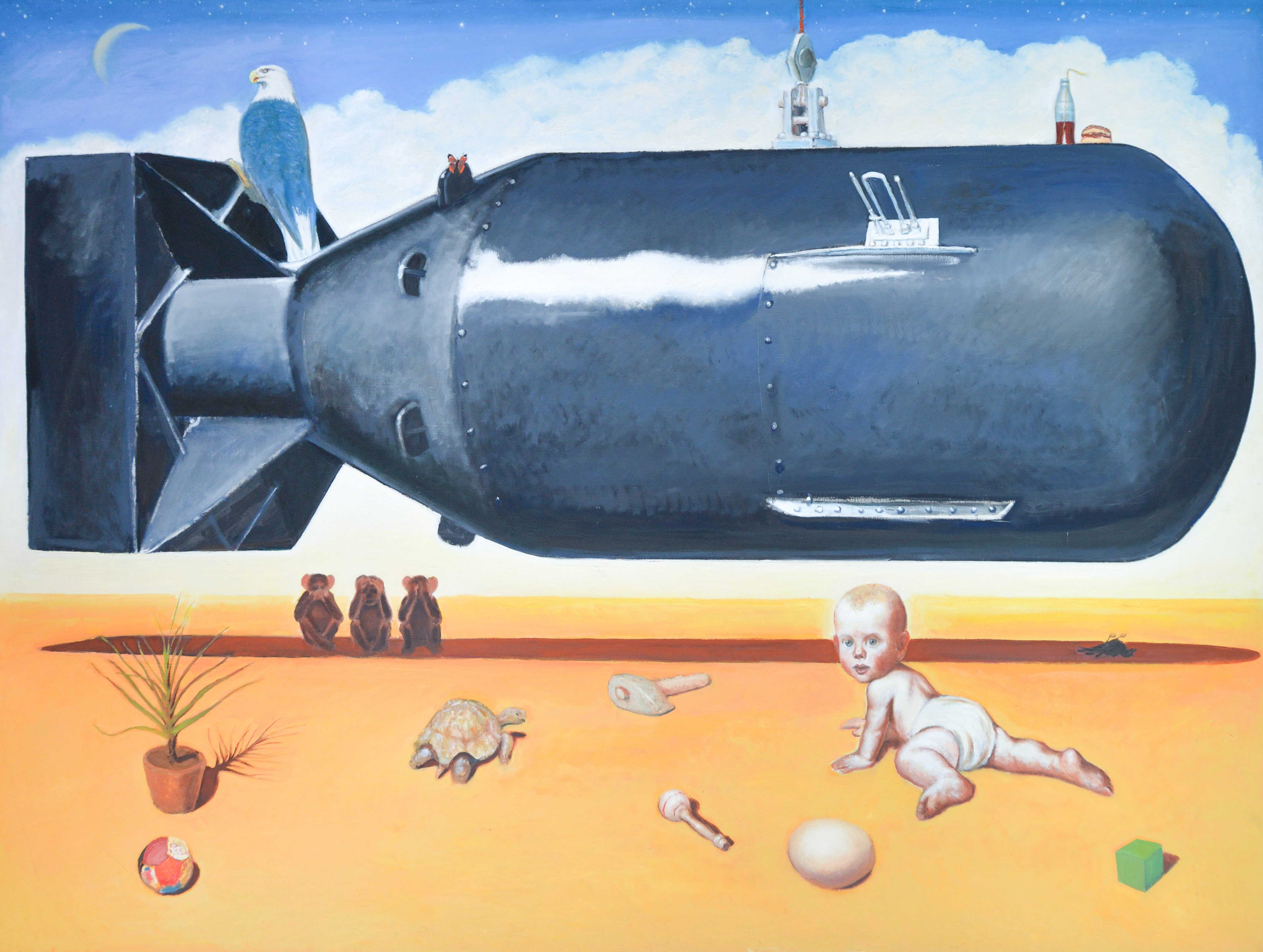 Jørgen Buch
Little Boy, 1981
Öl auf Leinwand, 150 × 200 cm
Kunsthalle Rostock
Dauerleihgabe des pro kunsthalle e.V., seit 2017
9. Biennale der Ostseeländer, 1981
Foto: Kunsthalle Rostock