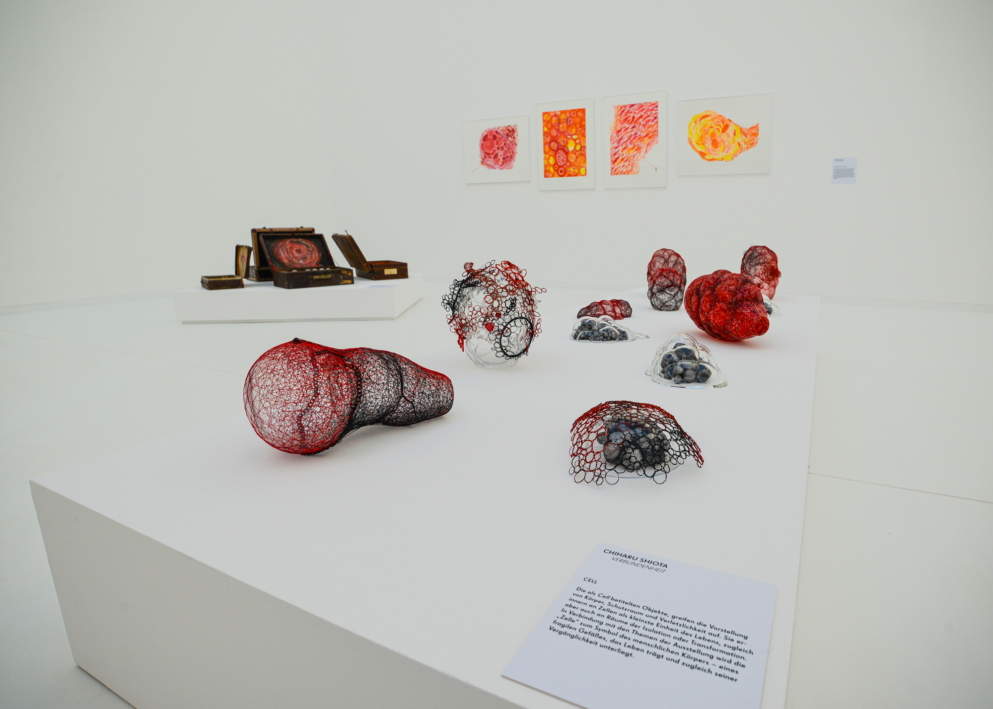 Ausstellungsansicht 
Chiharu Shiota - Verbundenheit
in der Kunsthalle Rostock