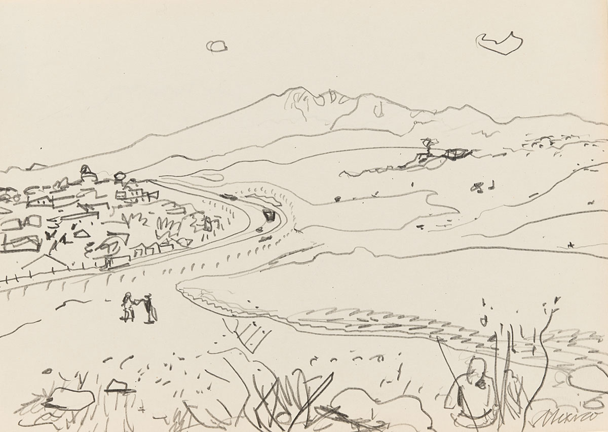 Wolfgang Mattheuer
Mexiko, 1976
Grafit
17 × 23,4 cm
© VG Bild-Kunst, Bonn, 2026
Foto: Galerie Schwind, Leipzig